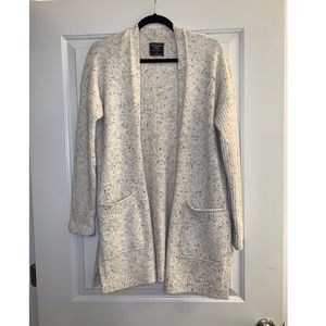 long oatmeal colored cardigan